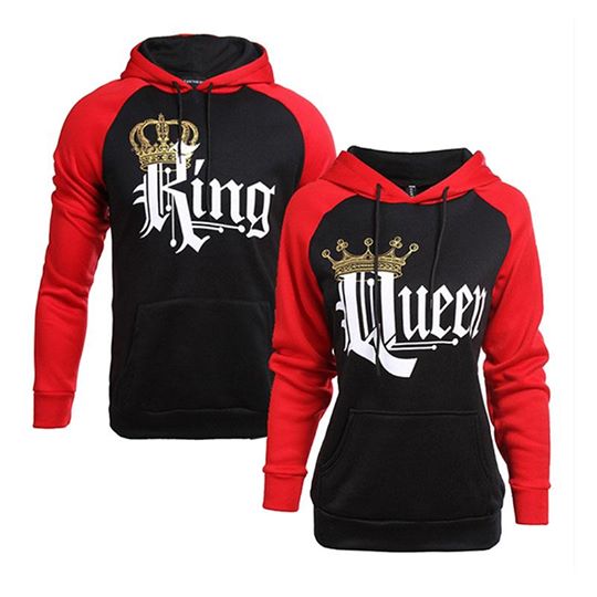 "Red - King Queen Hoodies" - Holaamor