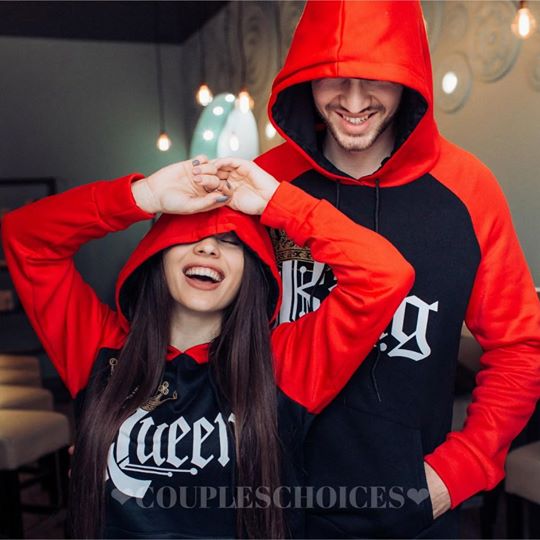 "Red - King Queen Hoodies" - Holaamor